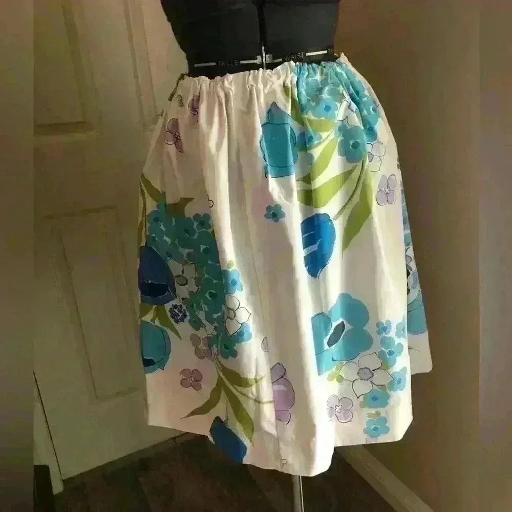 HANDMADE UPCYCLED BIG FLOWER SKIRT BEST FITS L-XL - Picture 3 of 4